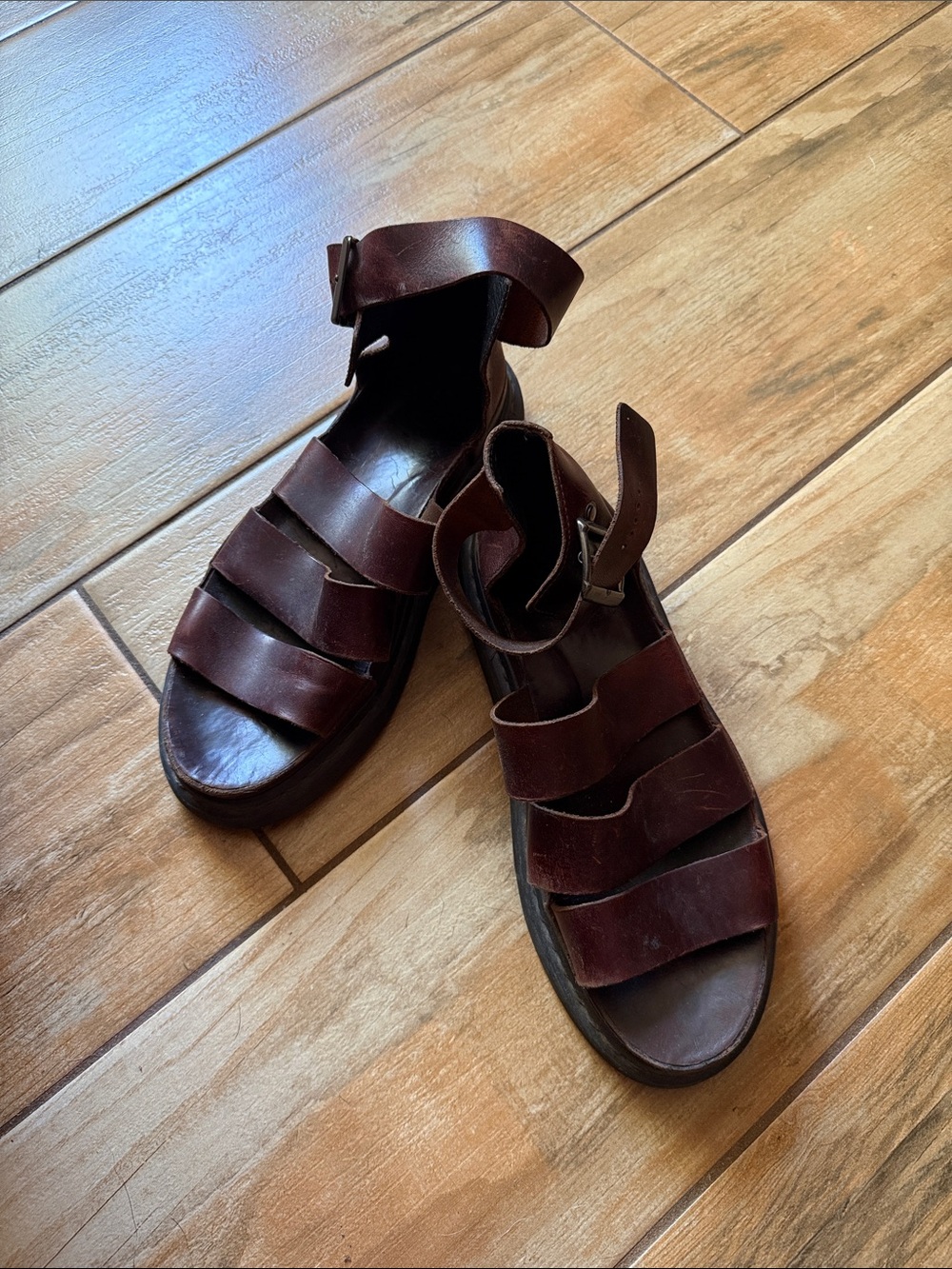 Dr Martens Womens Brown Leather Dr Marten Sandals